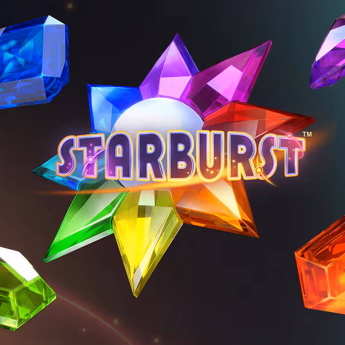 Starburst slot featuring cosmic gems and expanding wilds in vibrant colors